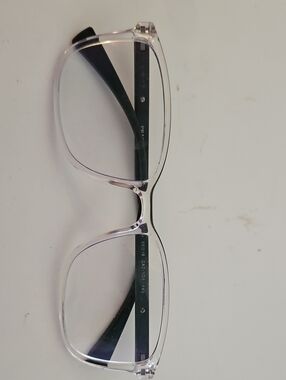 Prada Clear Frame Glasses with Black Temples